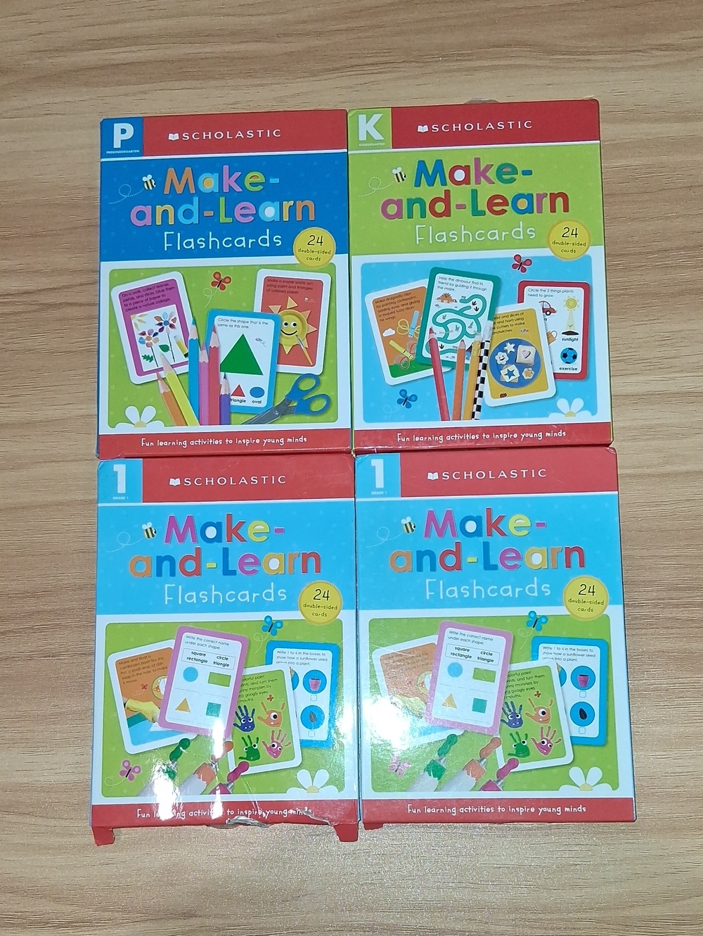 Scholastic Make-and-Learn Flashcards - Blue & Green Boxes (Set of 4)